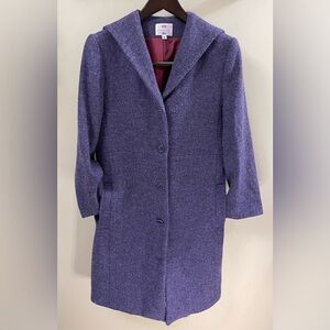 TOCCA 100% Wool Vintage Peacoat Plum Color Size 8